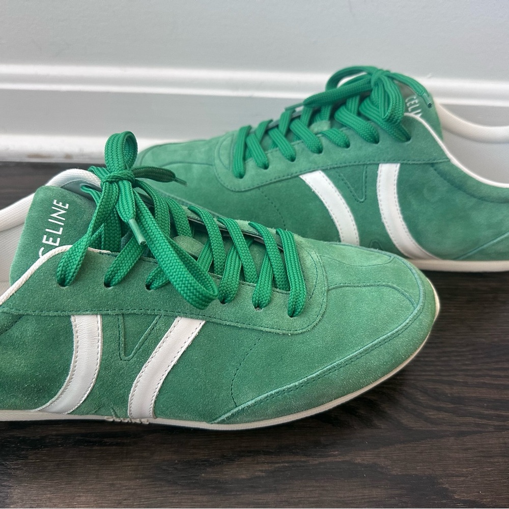 CELINE Jogger Low Lace-Up Sneaker in Suede Calfskin Leather - Picture 2 of 7